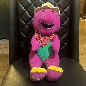 Vintage Playskool 1997 Talking Barney Plush - Blockbuster Exclusive